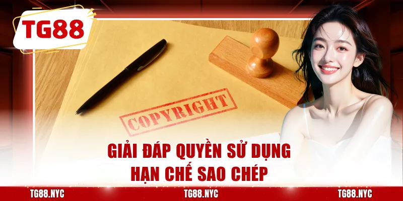 Bản Quyền TG88 - Quy Định Sử Dụng Nội Dung Năm 2026 3 Giải đáp quyền sử dụng hạn chế sao chép